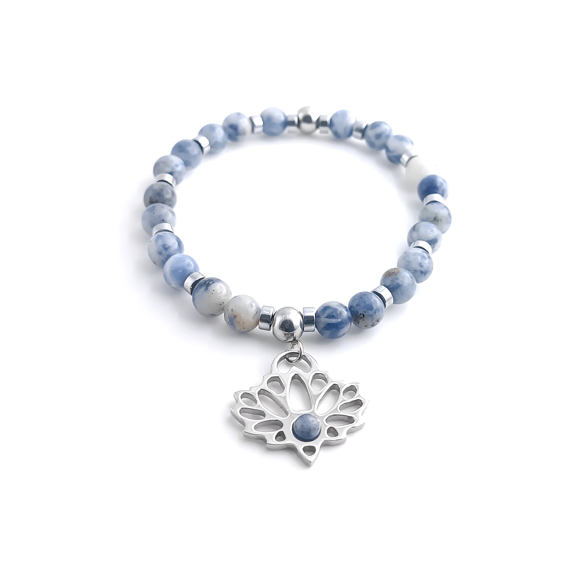 Lotus Flower & Sodalite Bracelet