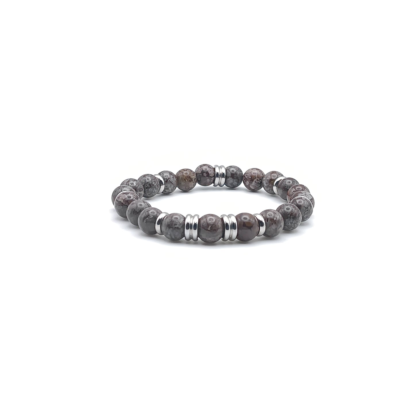 Bracciale in Ossidiana Fiocco di Neve Marrone