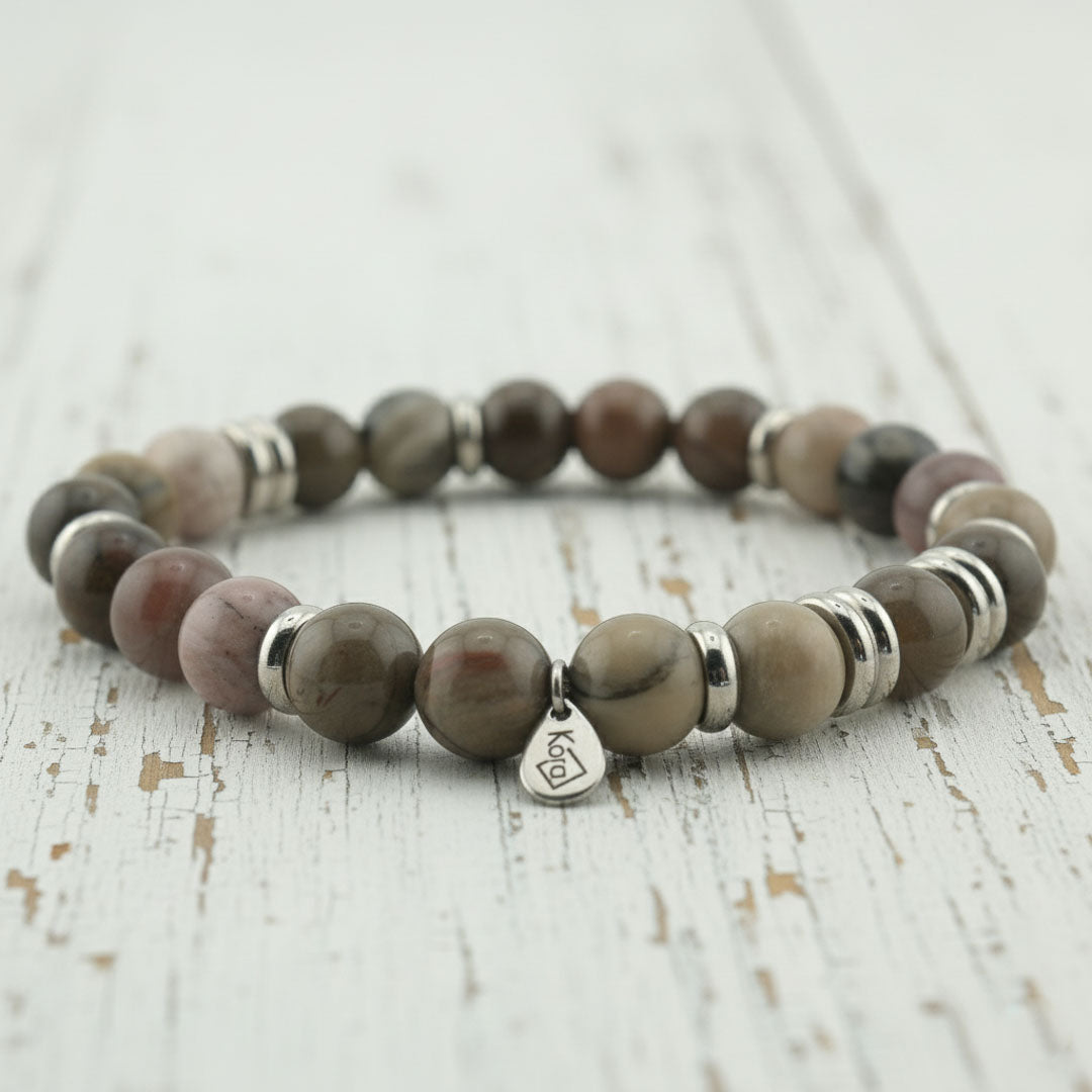 Bracciale in Legno pietrificato o fossile