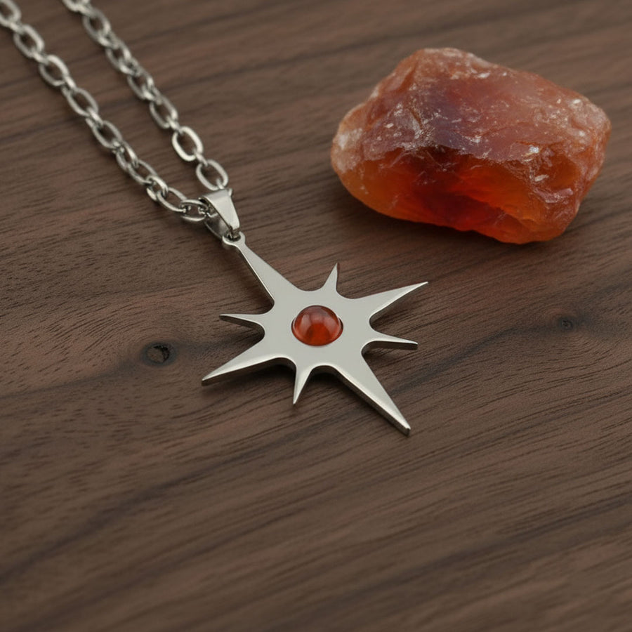 Collana lunga Stella Polare con pietra naturale
