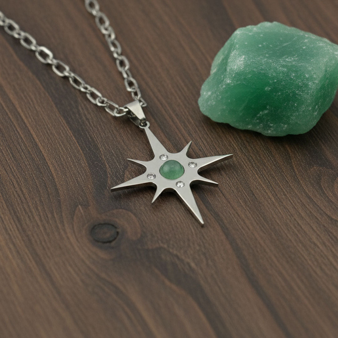 Stella polare con pietra naturale e Zirconia cubica