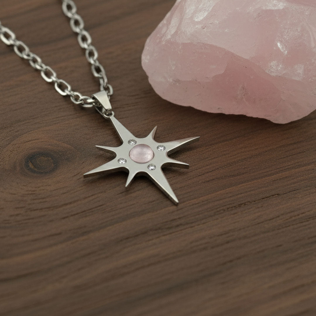 Stella polare con pietra naturale e Zirconia cubica