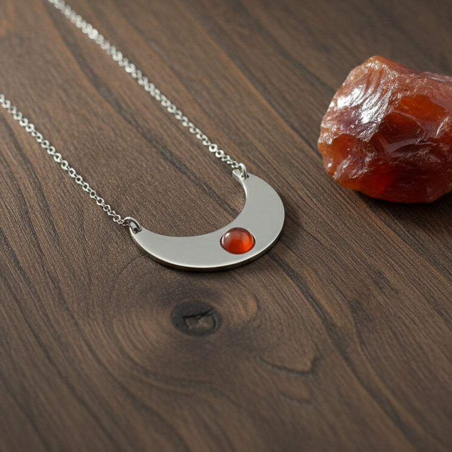 Collana Luna con cabochon in pietra naturale
