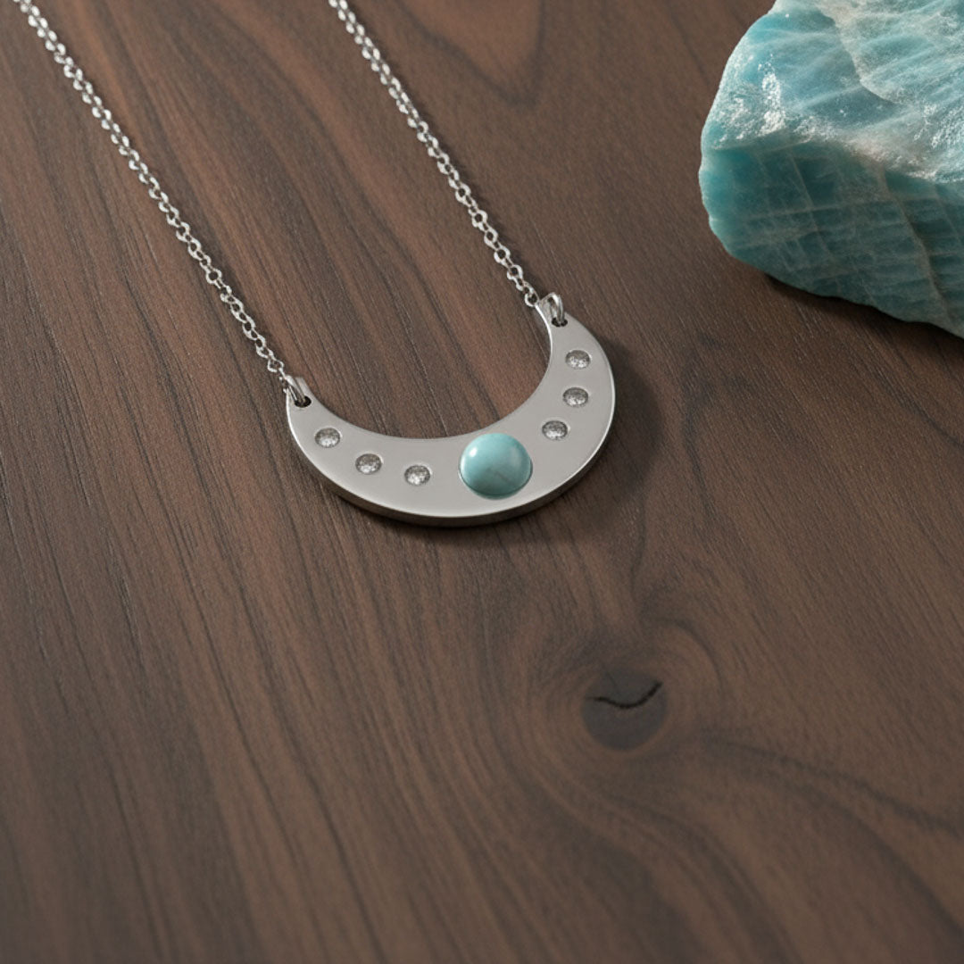 Luna con pietra naturale e Zirconia cubica