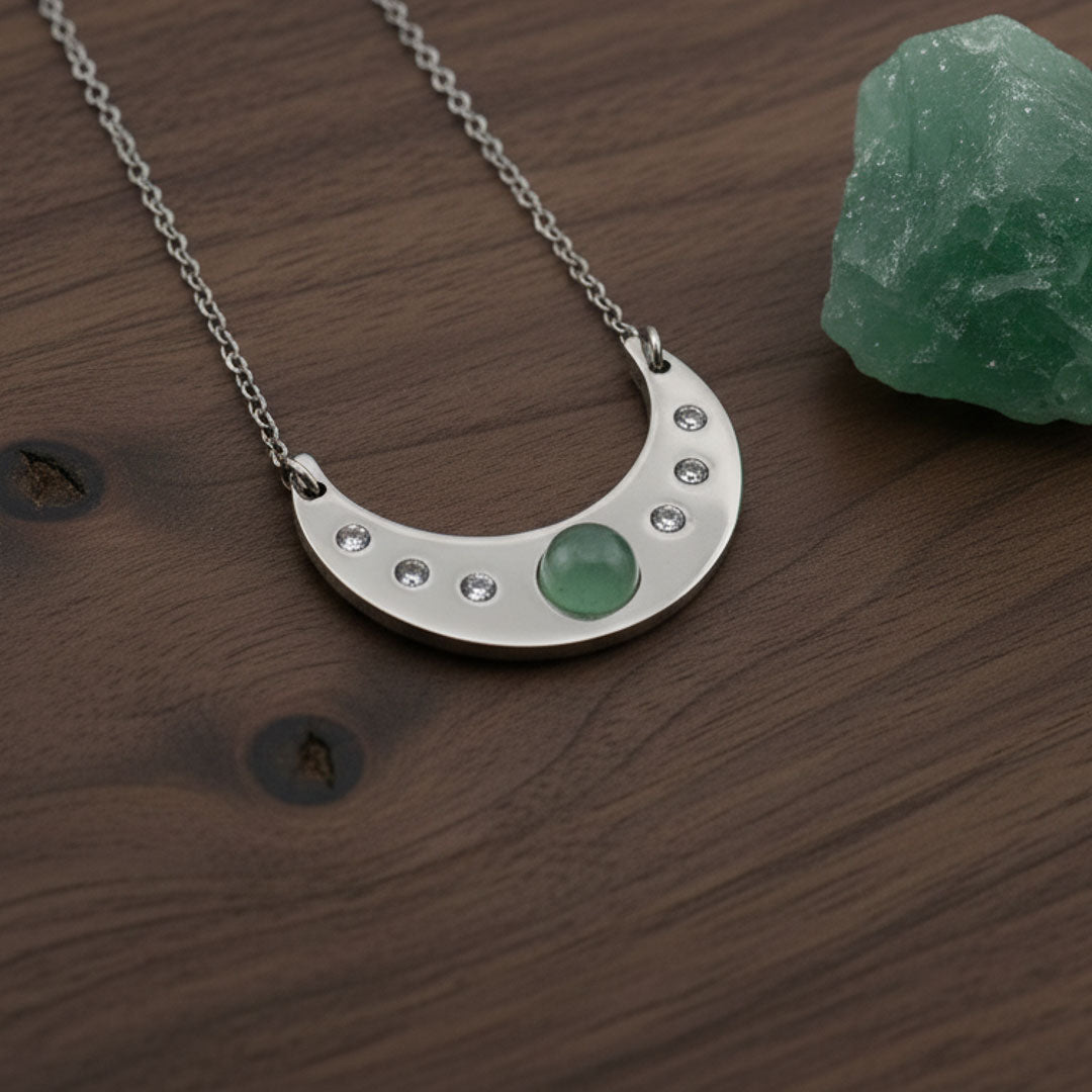 Luna con pietra naturale e Zirconia cubica