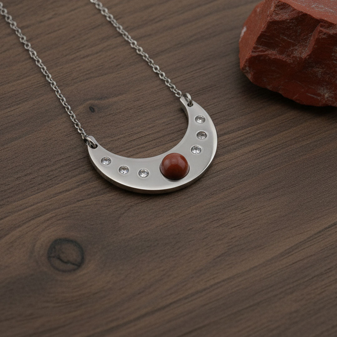 Luna con pietra naturale e Zirconia cubica