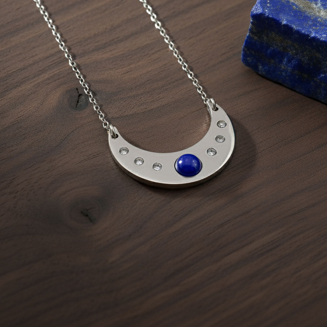 Luna con pietra naturale e Zirconia cubica