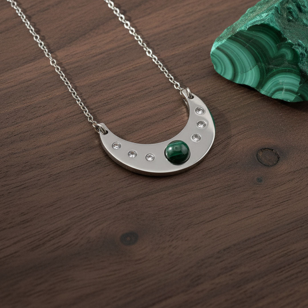 Luna con pietra naturale e Zirconia cubica