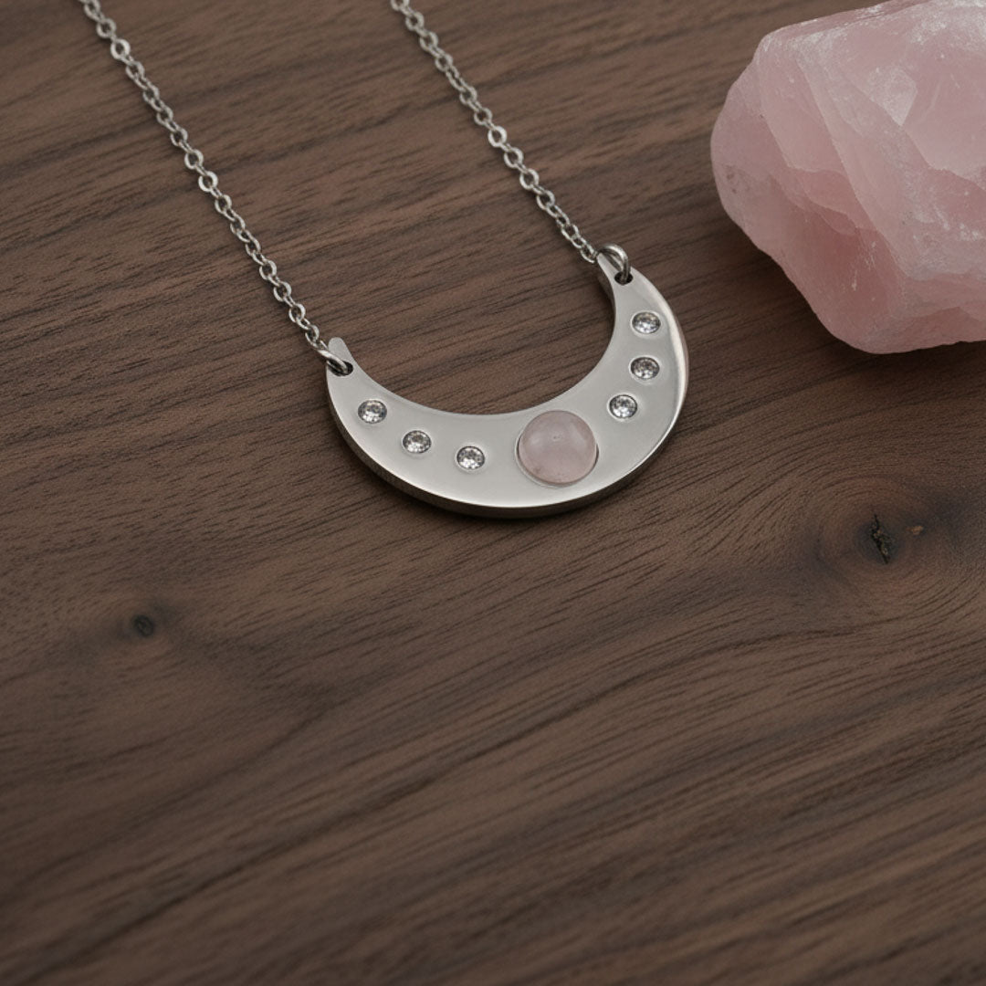 Luna con pietra naturale e Zirconia cubica