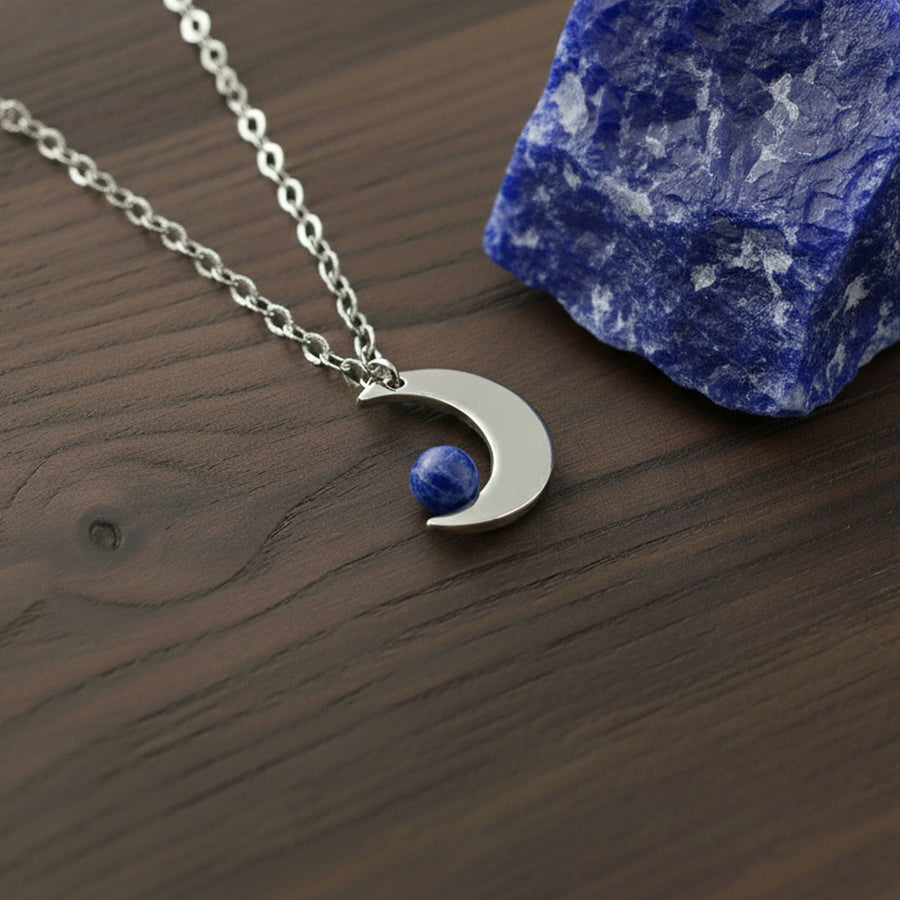 Collana Mini Luna con pietra naturale