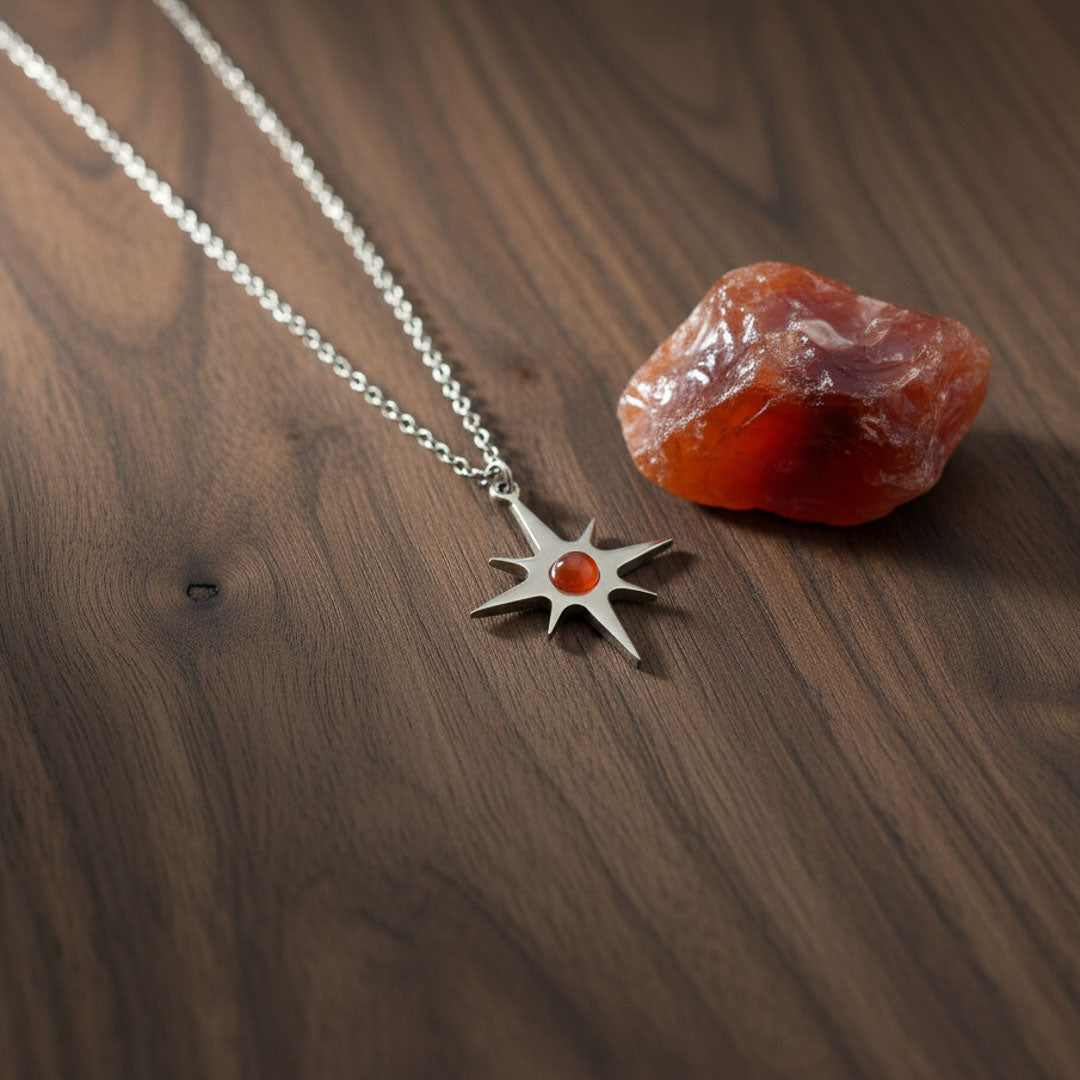 Set collana e orecchini Stella Polare con pietre naturali