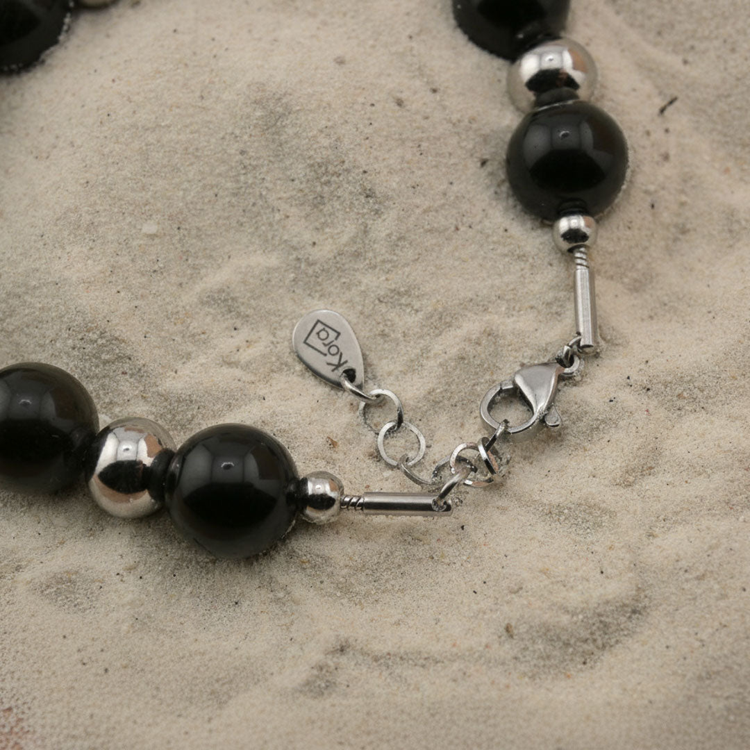 Bracciale eclisse - Ossidiana nera