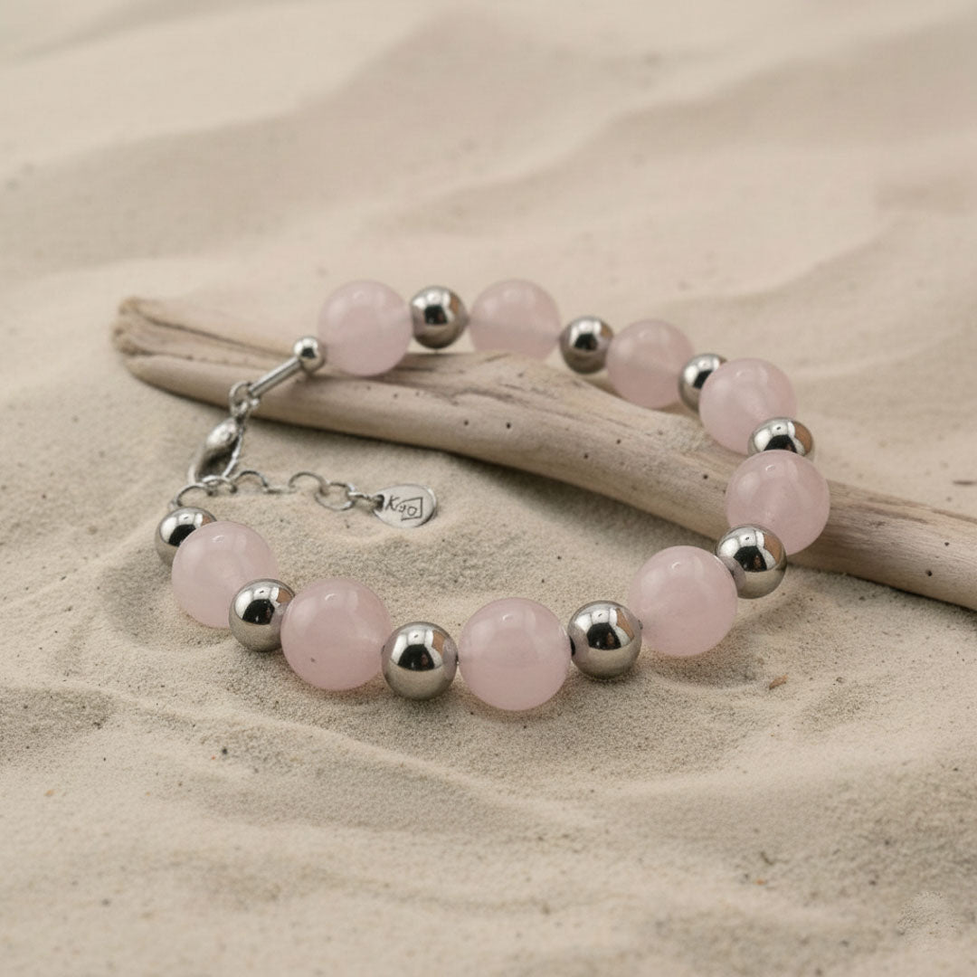 Bracciale eclisse - Quarzo rosa