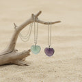 Collana Cuore in Fluorite Arcobaleno naturale