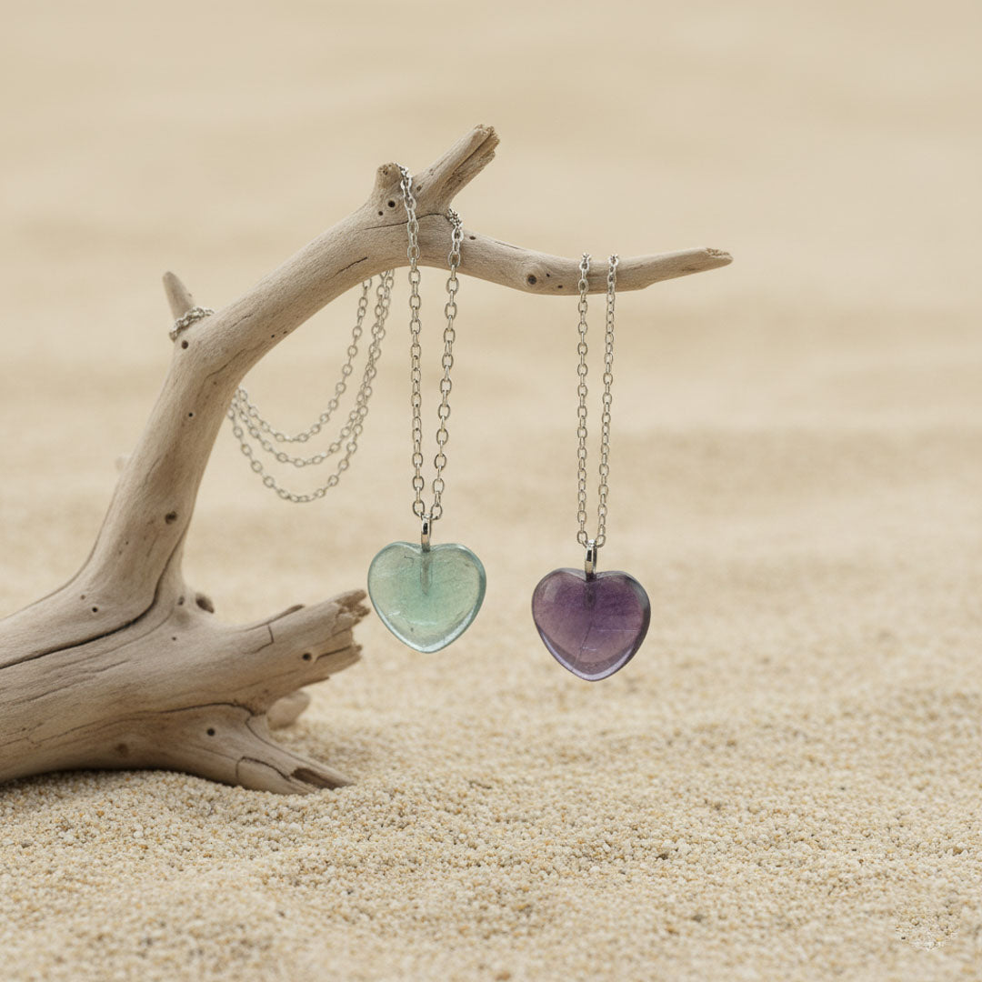 Cuore in Fluorite Arcobaleno