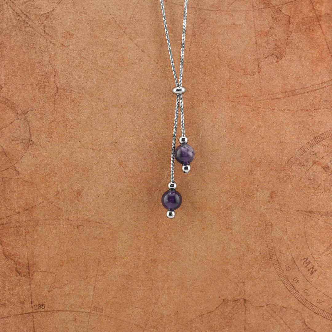 Doppia perla in pietra naturale