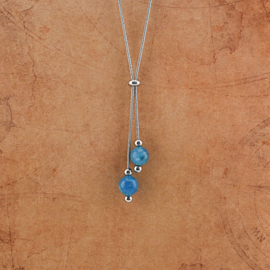 Collana con doppia sfera in pietra naturale