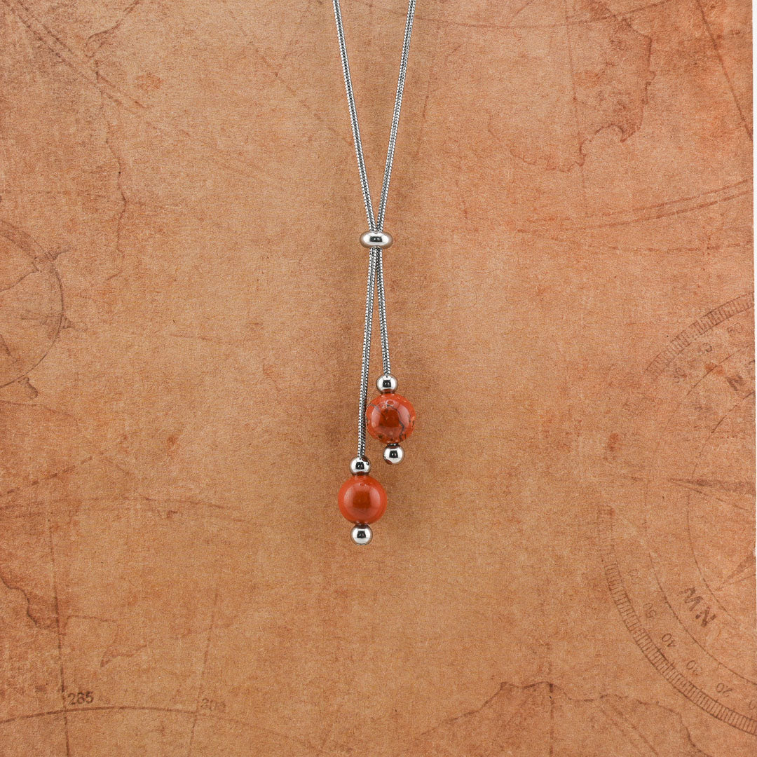 Doppia perla in pietra naturale