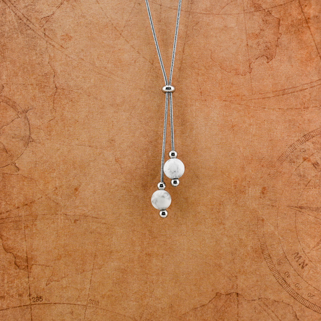 Doppia perla in pietra naturale