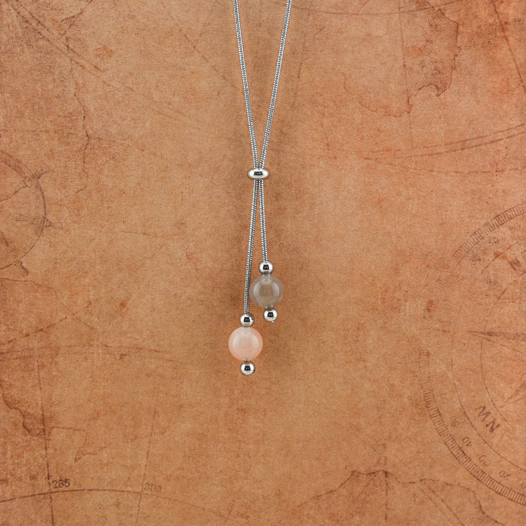 Doppia perla in pietra naturale