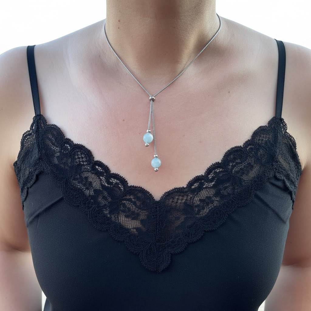 Doppia perla in pietra naturale