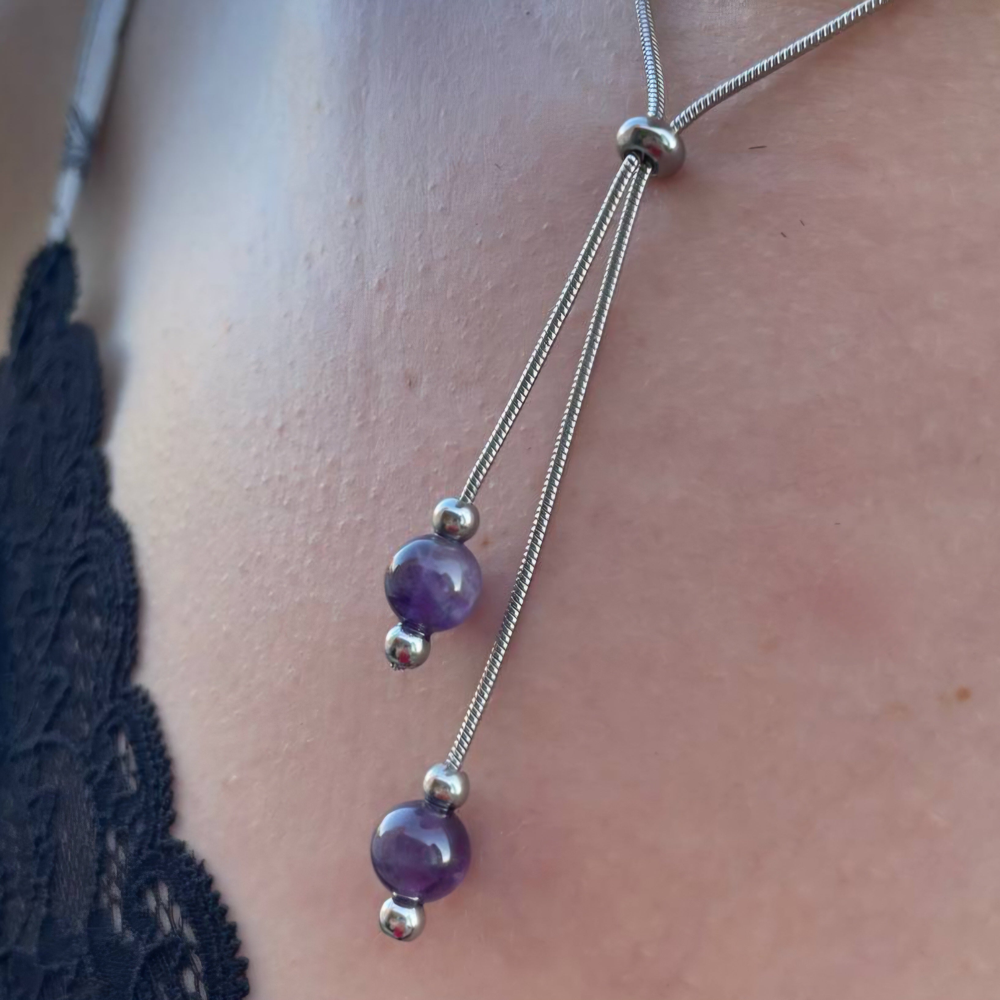 Doppia perla in pietra naturale