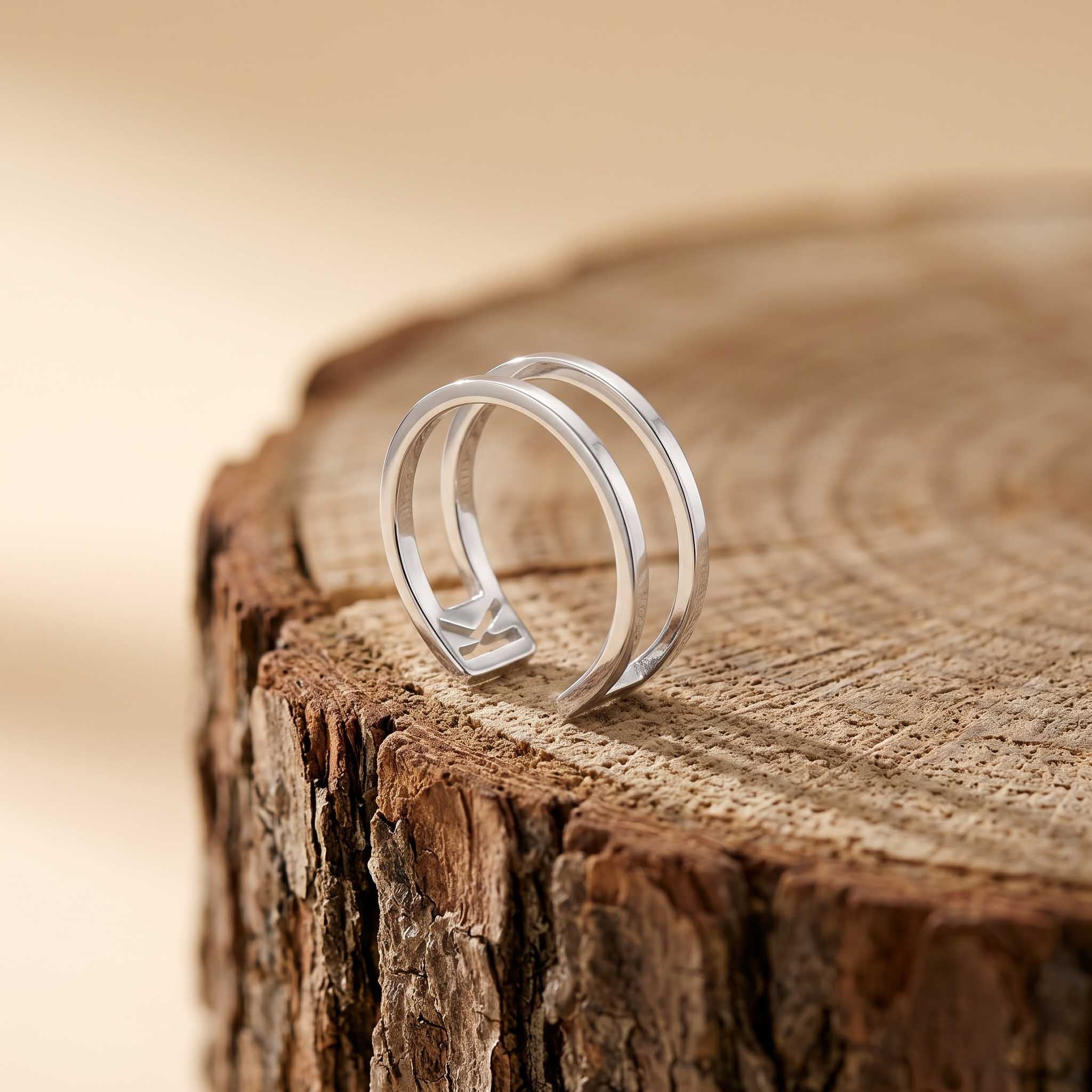 Anello a doppia fascia in acciaio