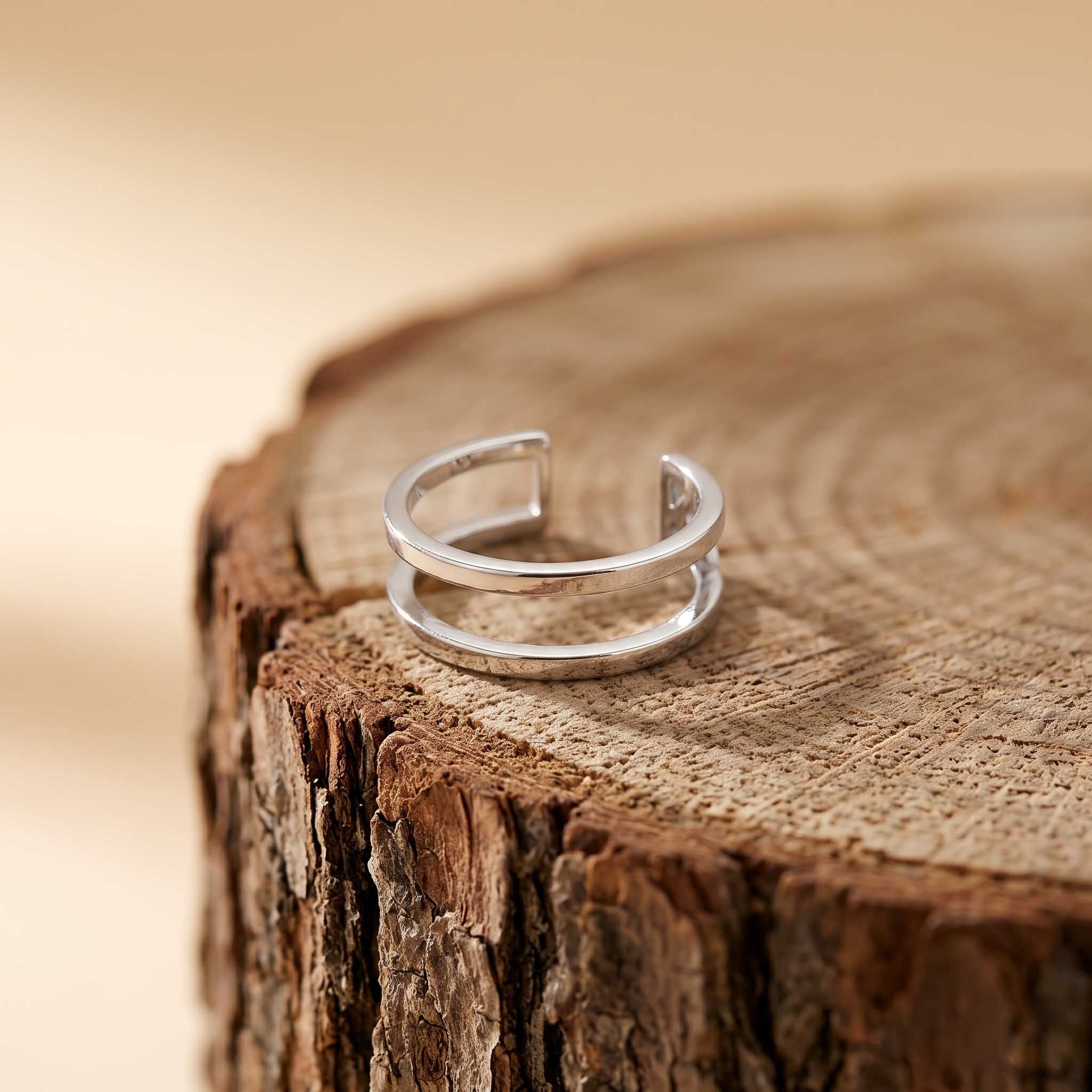 Anello a doppia fascia in acciaio