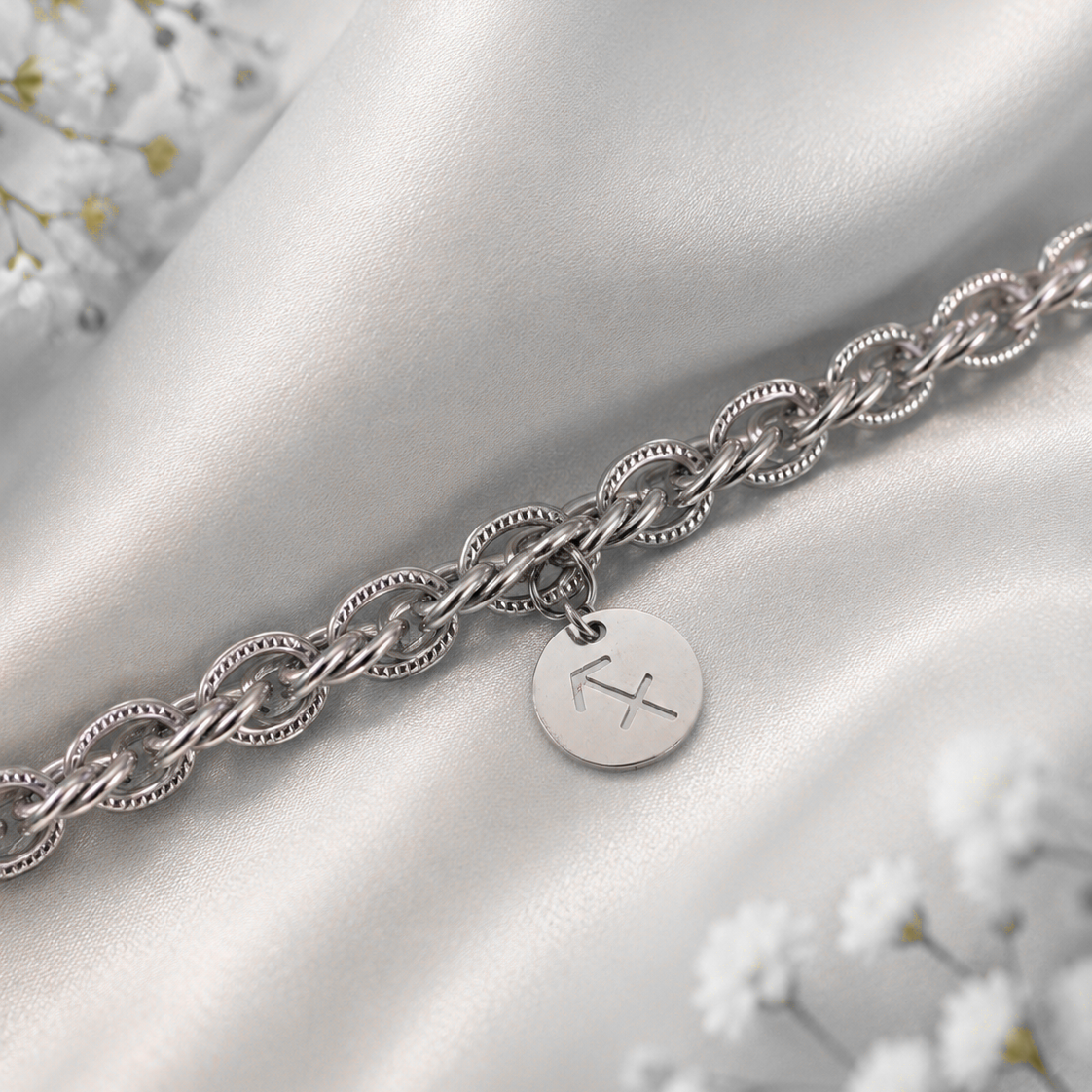 Bracciale Zodiaco Sagittario personalizzabile in acciaio