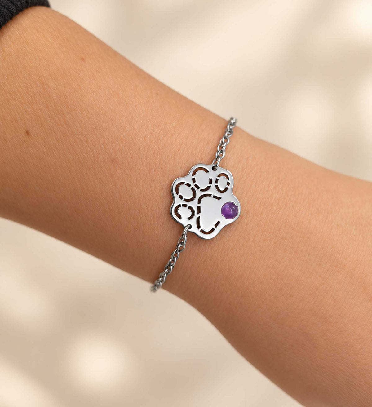 Bracciale Zampa con pietra naturale