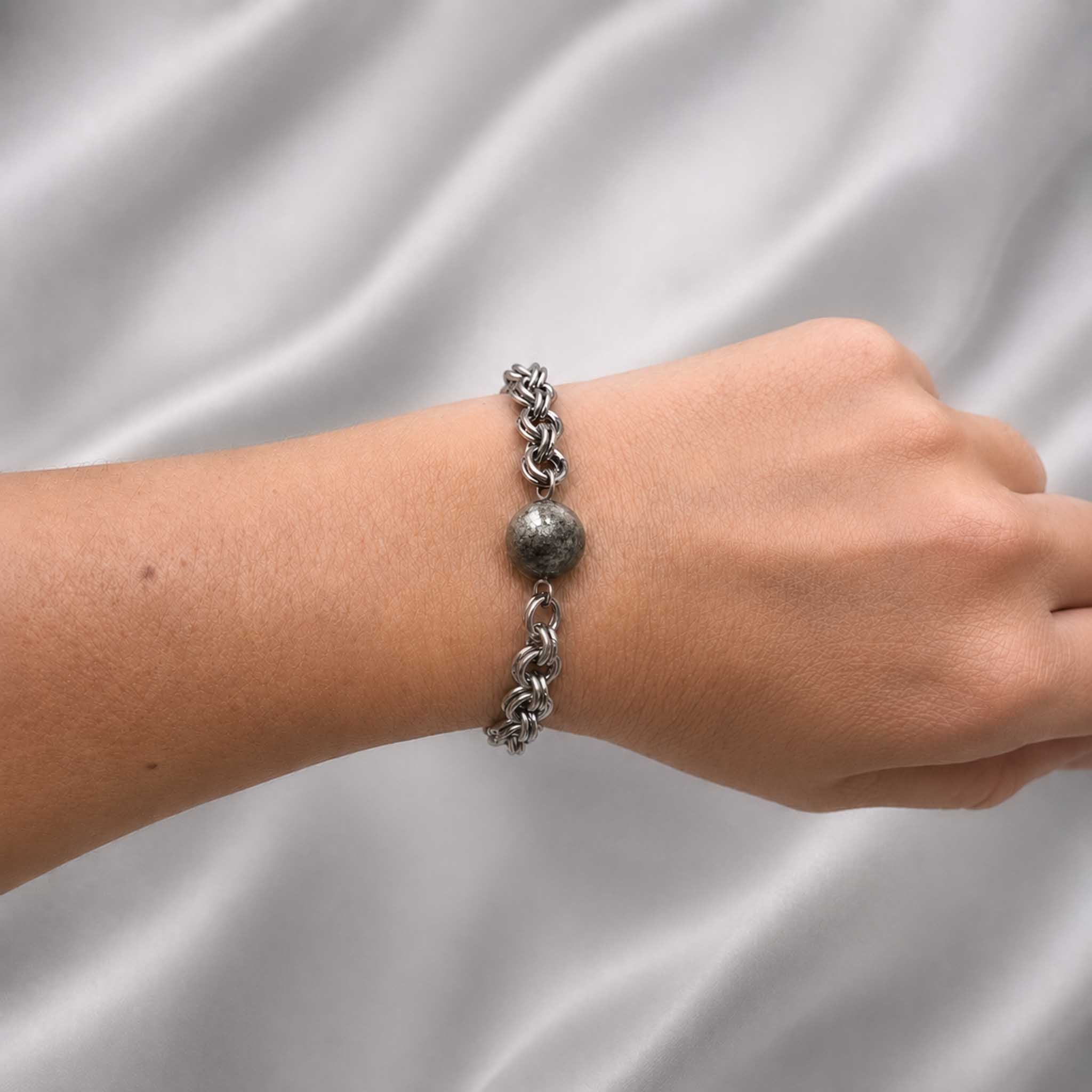Bracciale con sfera in Pirite