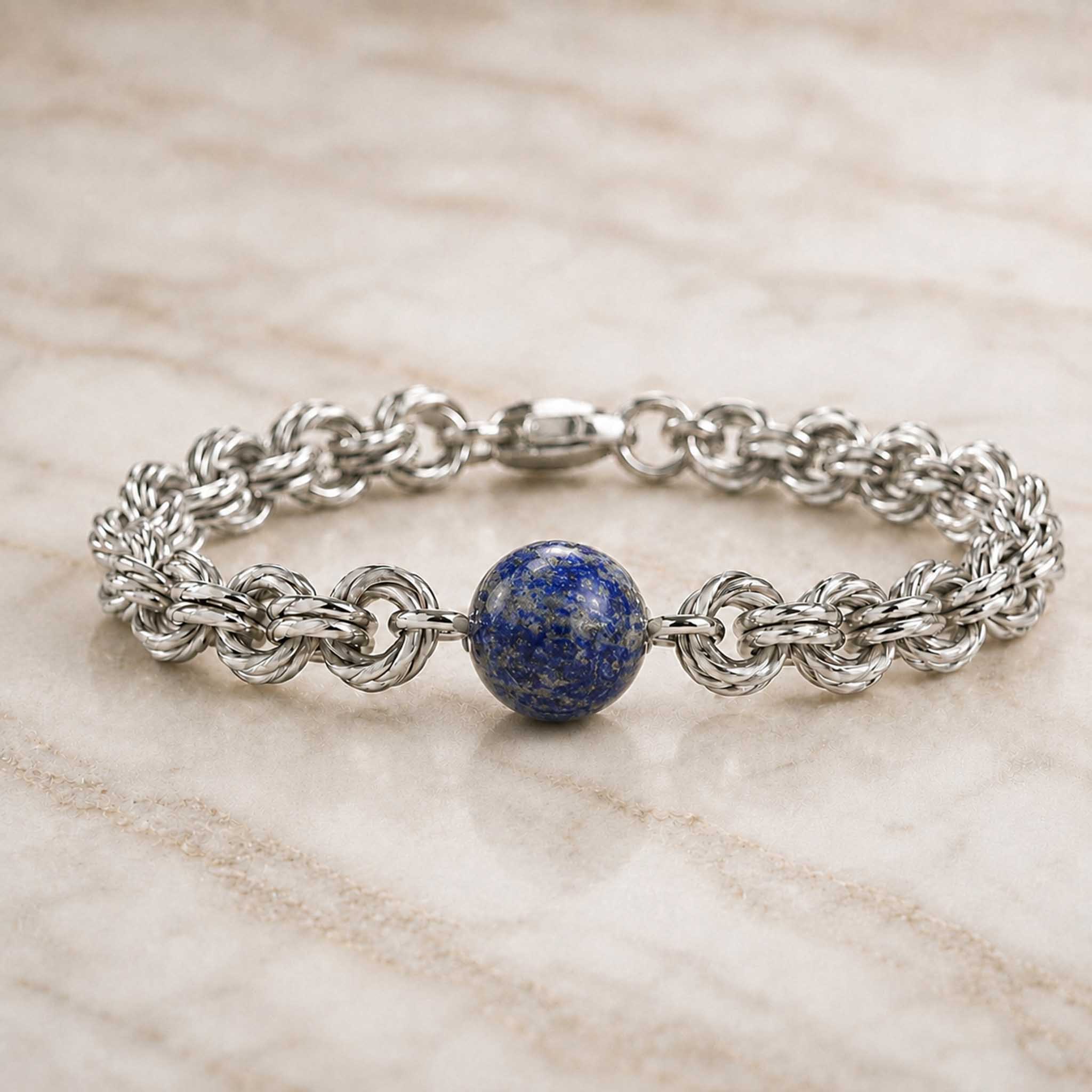 Bracciale con sfera in Sodalite