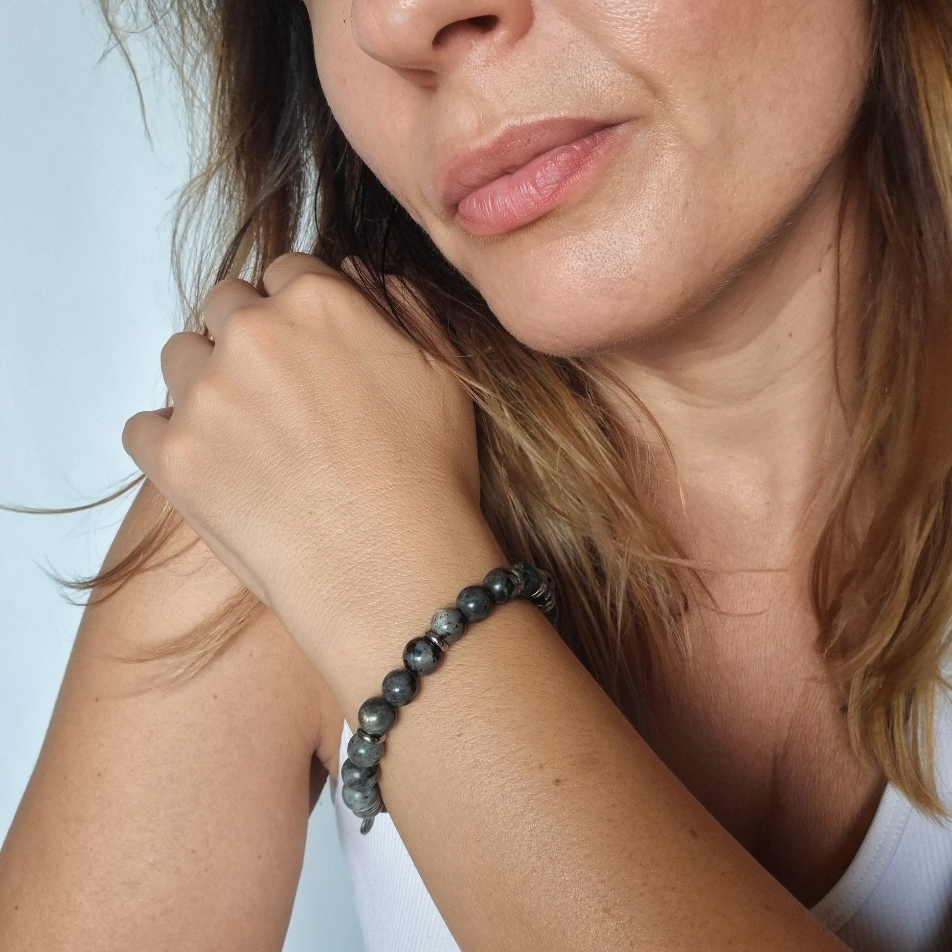 Bracciale in Labradorite Nera