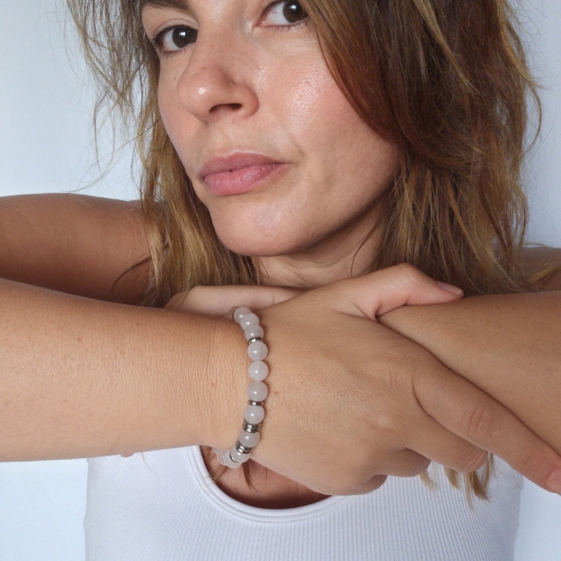 Bracelet with Lotus Flower &amp; Rose Quartz