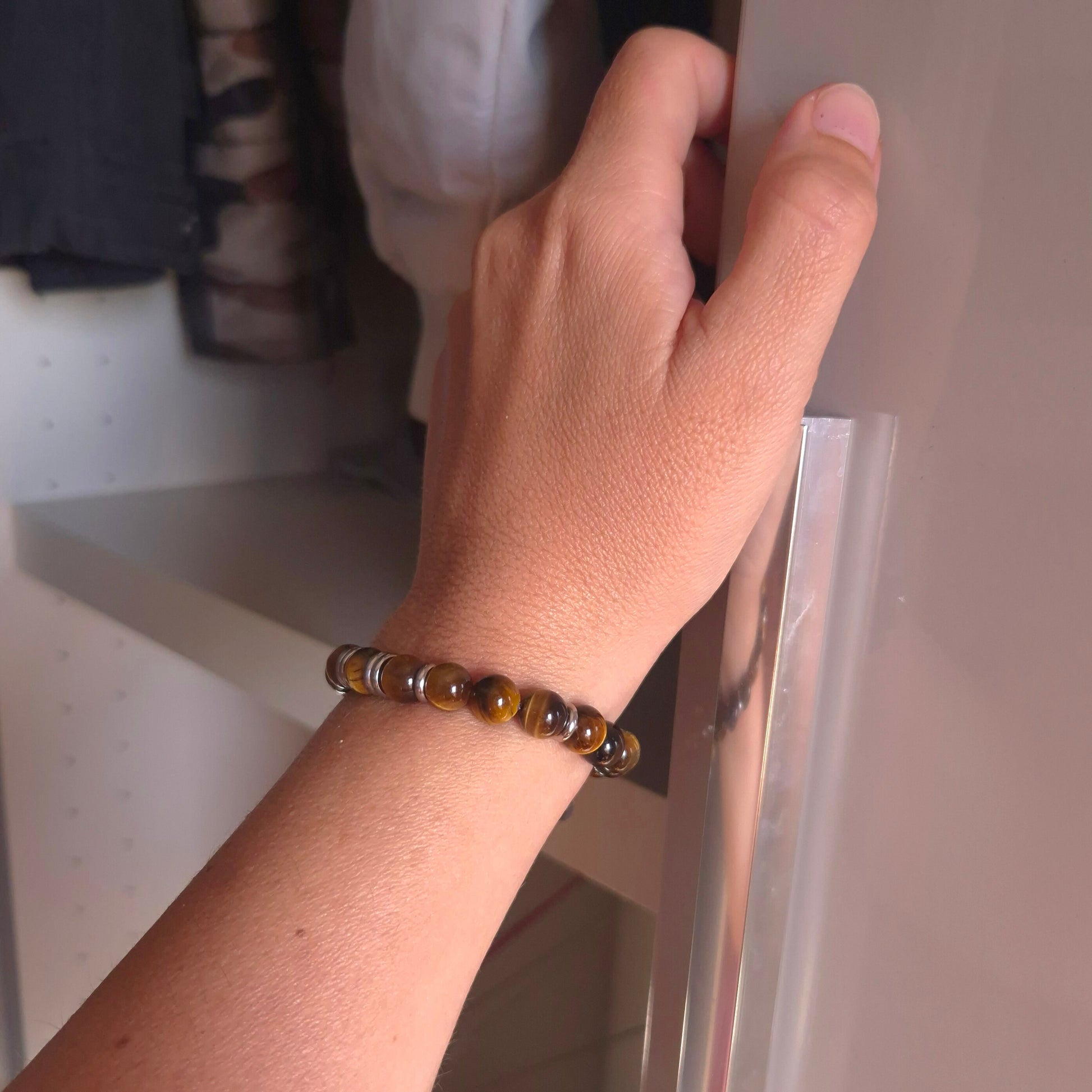 Bracelet with Lotus Flower &amp; Tiger Eye