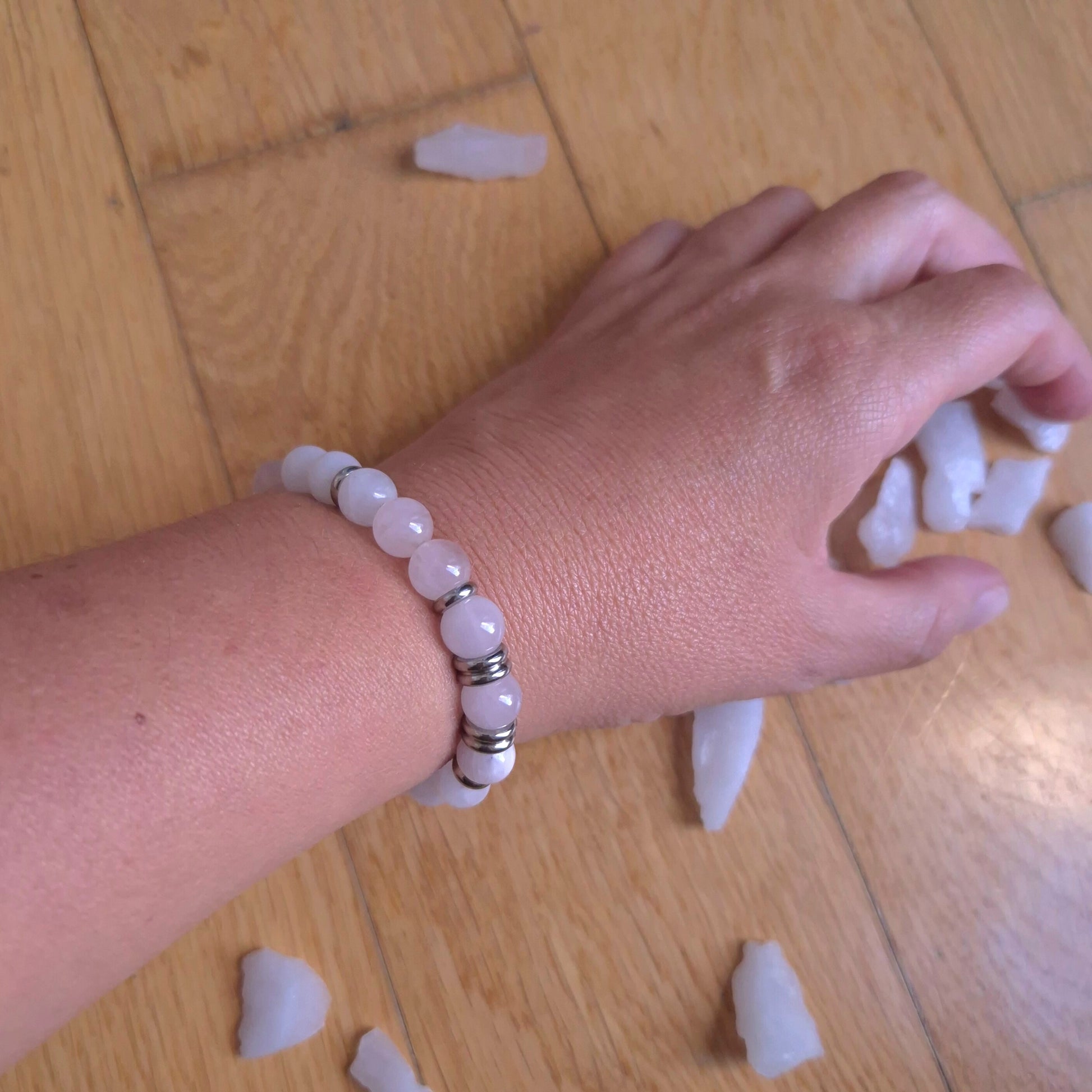 Bracelet with Lotus Flower &amp; Rose Quartz