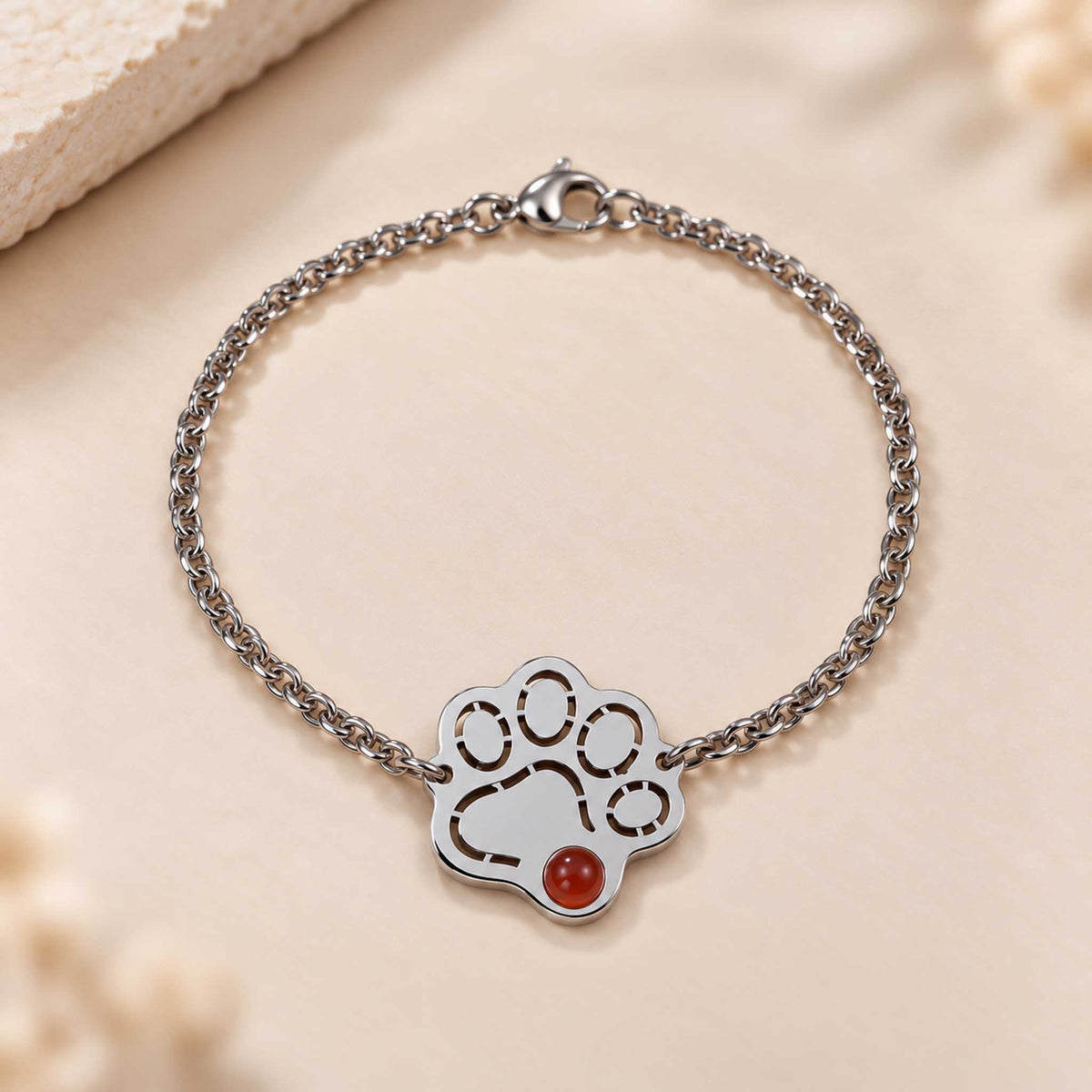 Bracciale Zampa con pietra naturale
