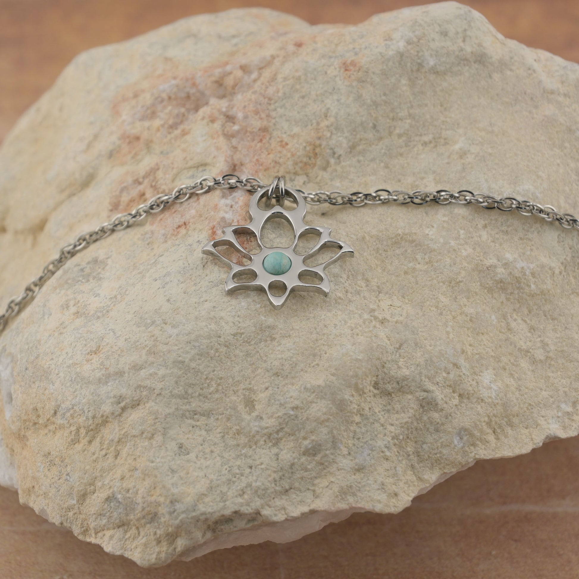 Anklet with modern lotus