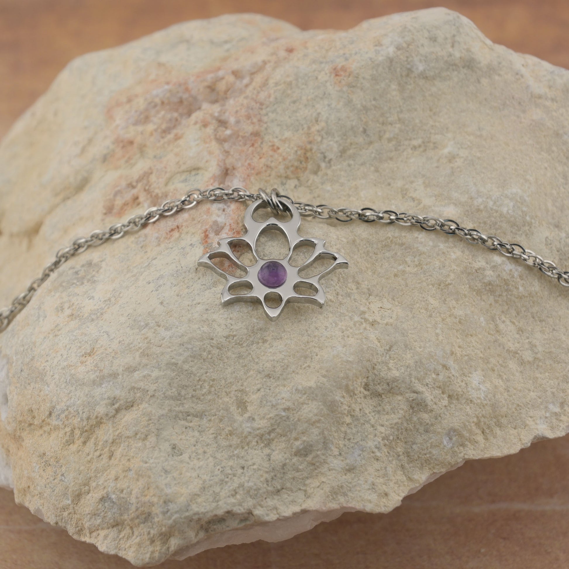 Anklet with modern lotus