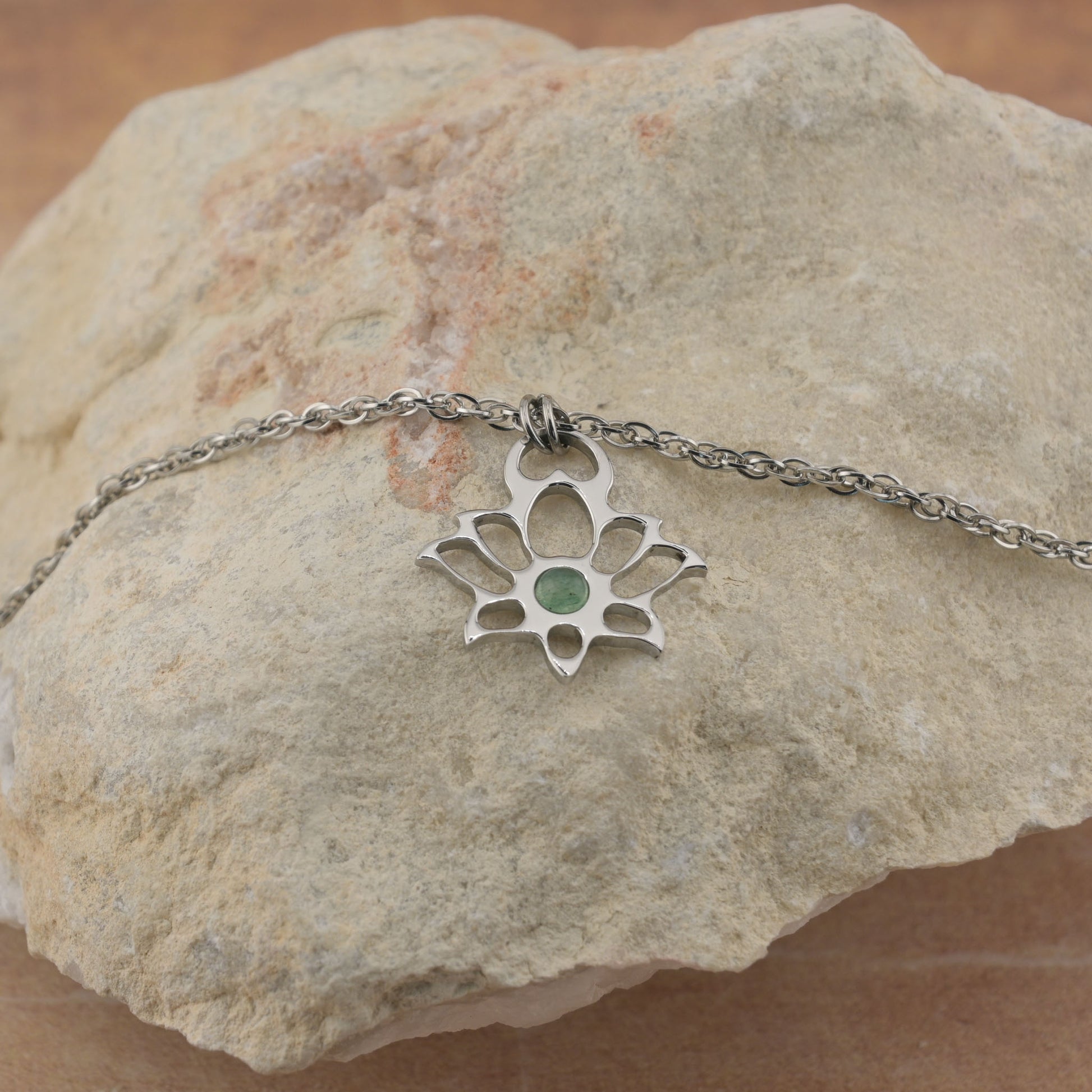 Anklet with modern lotus