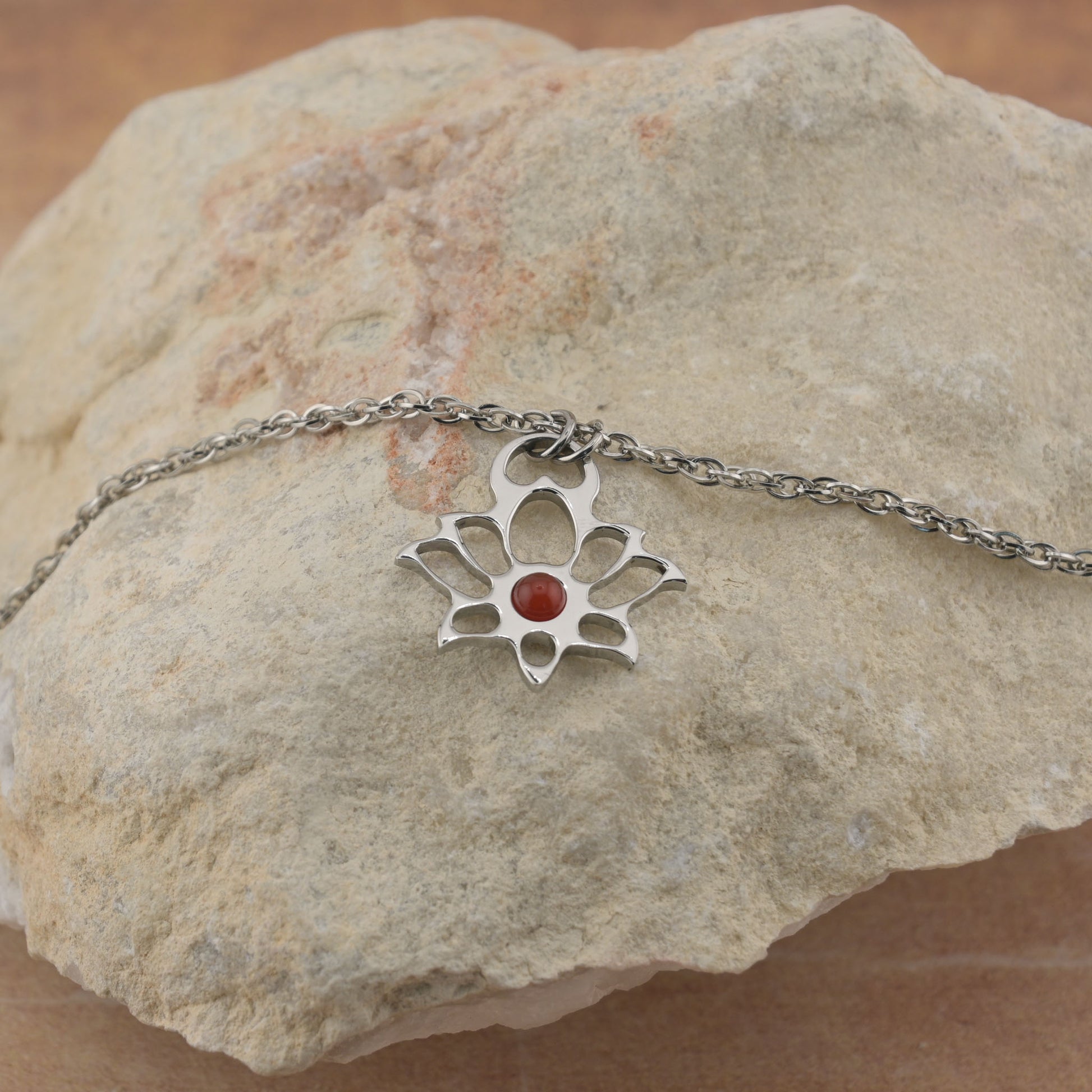 Anklet with modern lotus