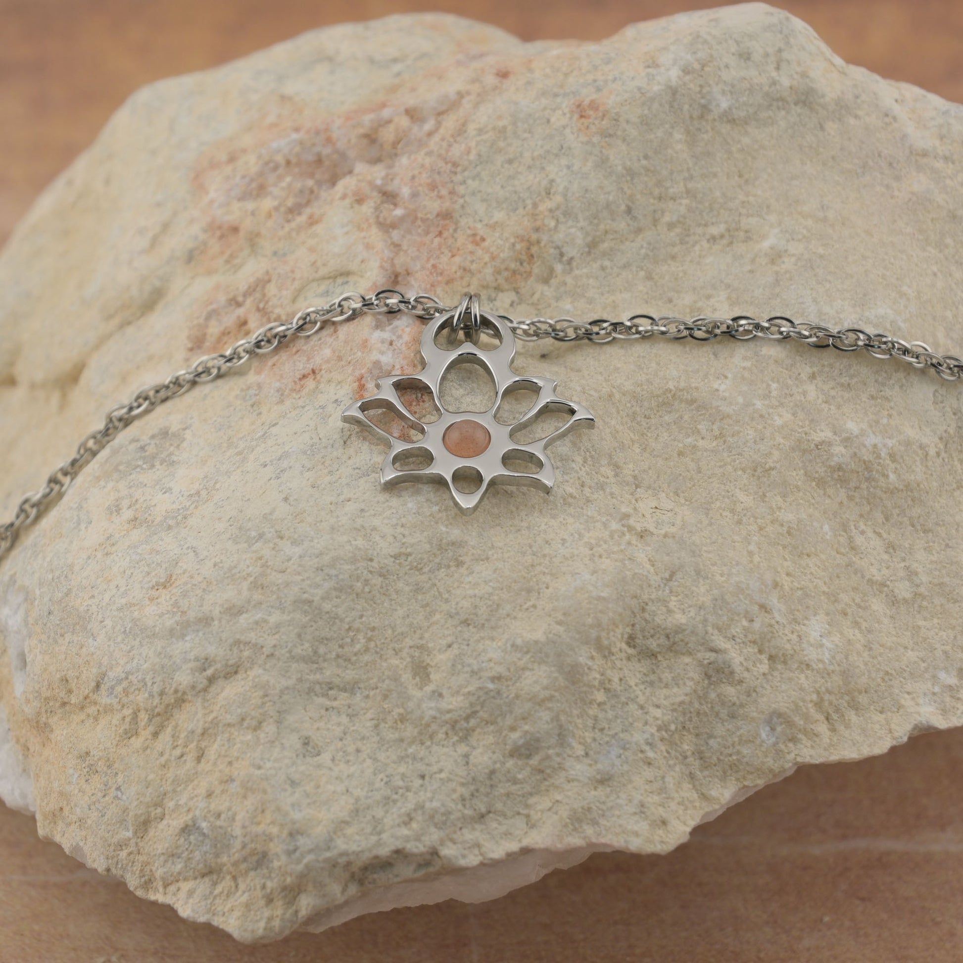 Anklet with modern lotus