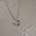 Collana Cerchio di zirconia con pietra naturale