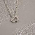 Collana Cerchio di zirconia con pietra naturale