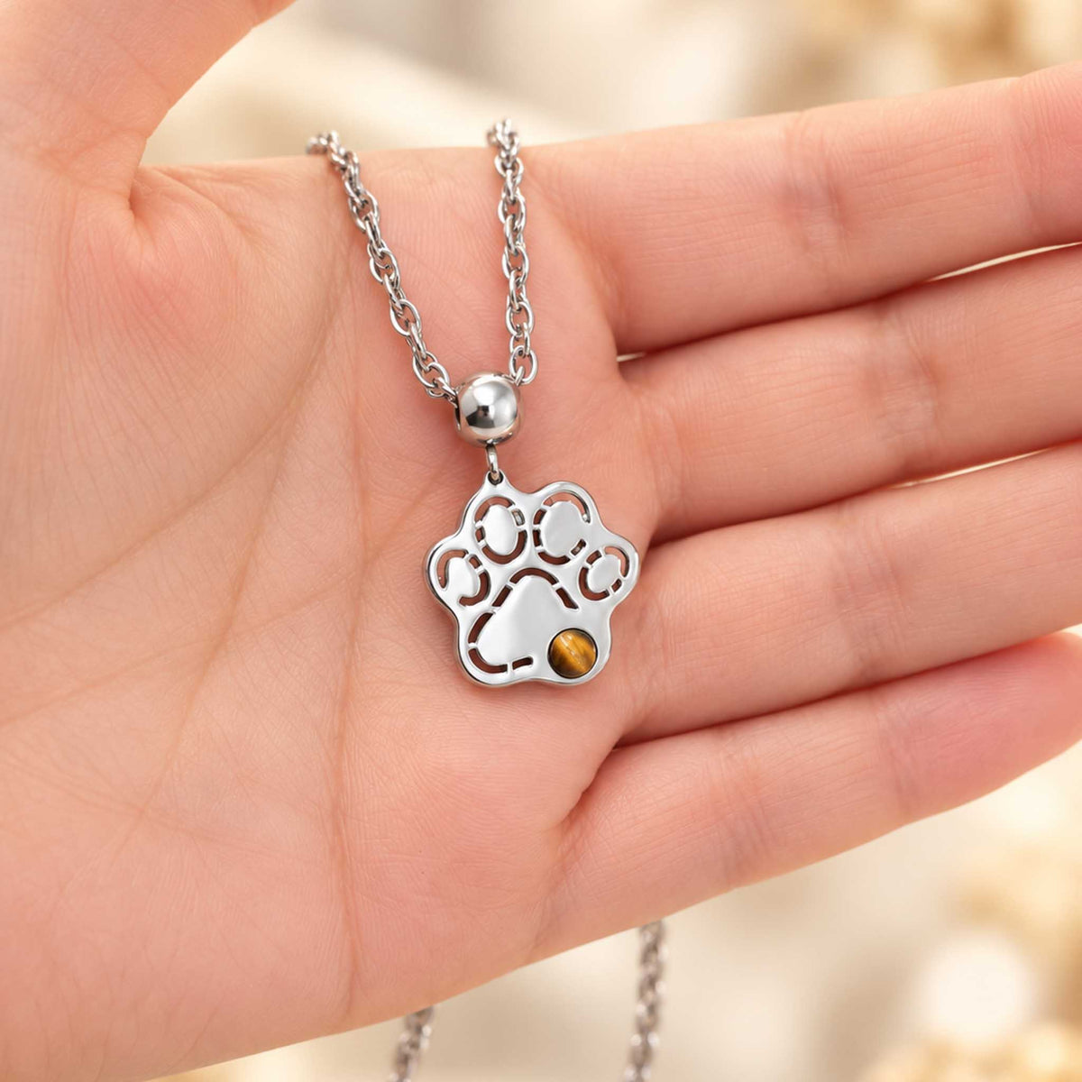 Collana Zampa con pietra naturale