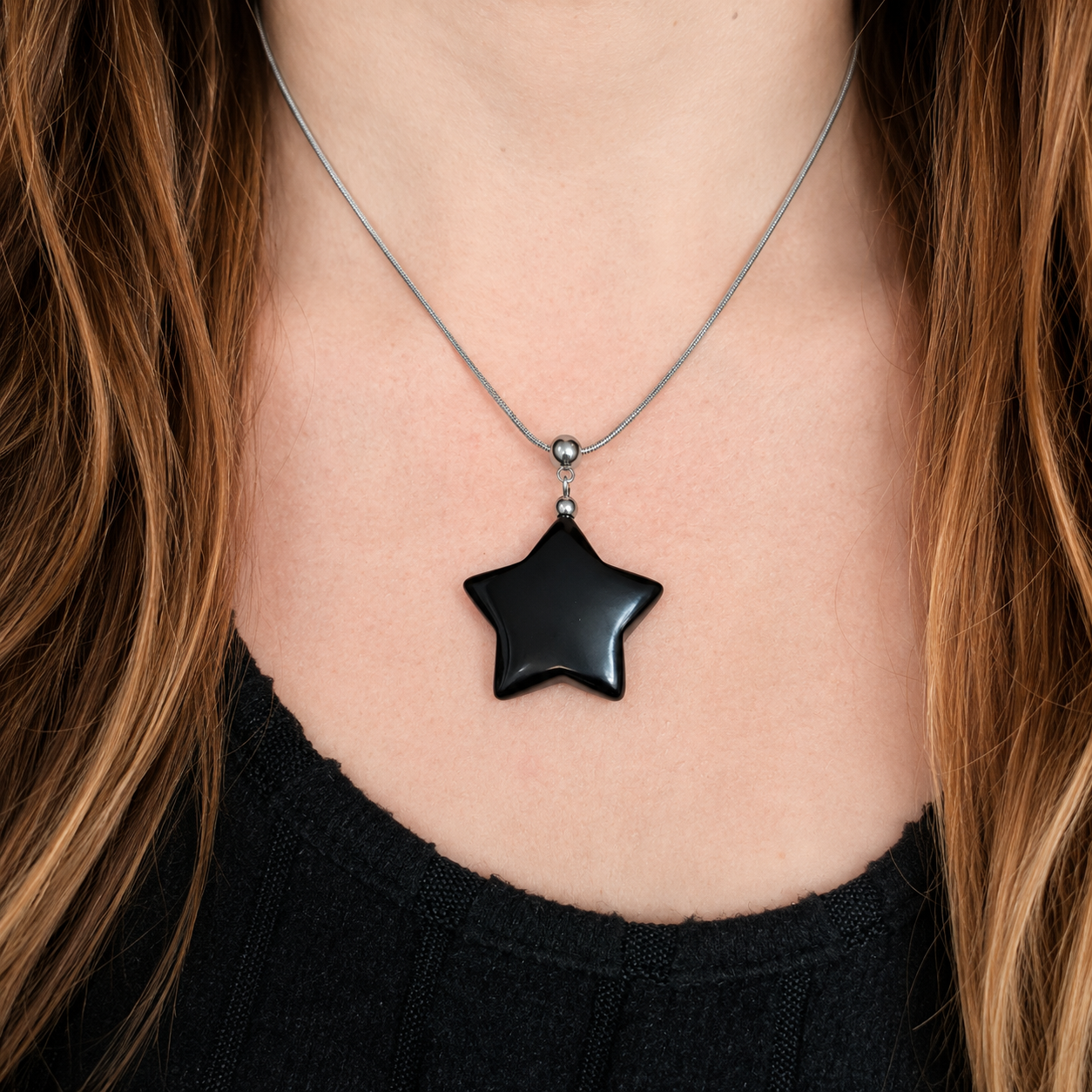 Black Obsidian Star Necklace