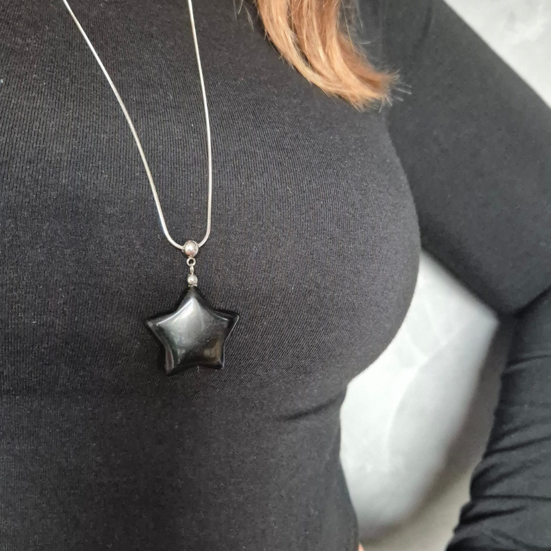 Collana con Stella in Onice nero