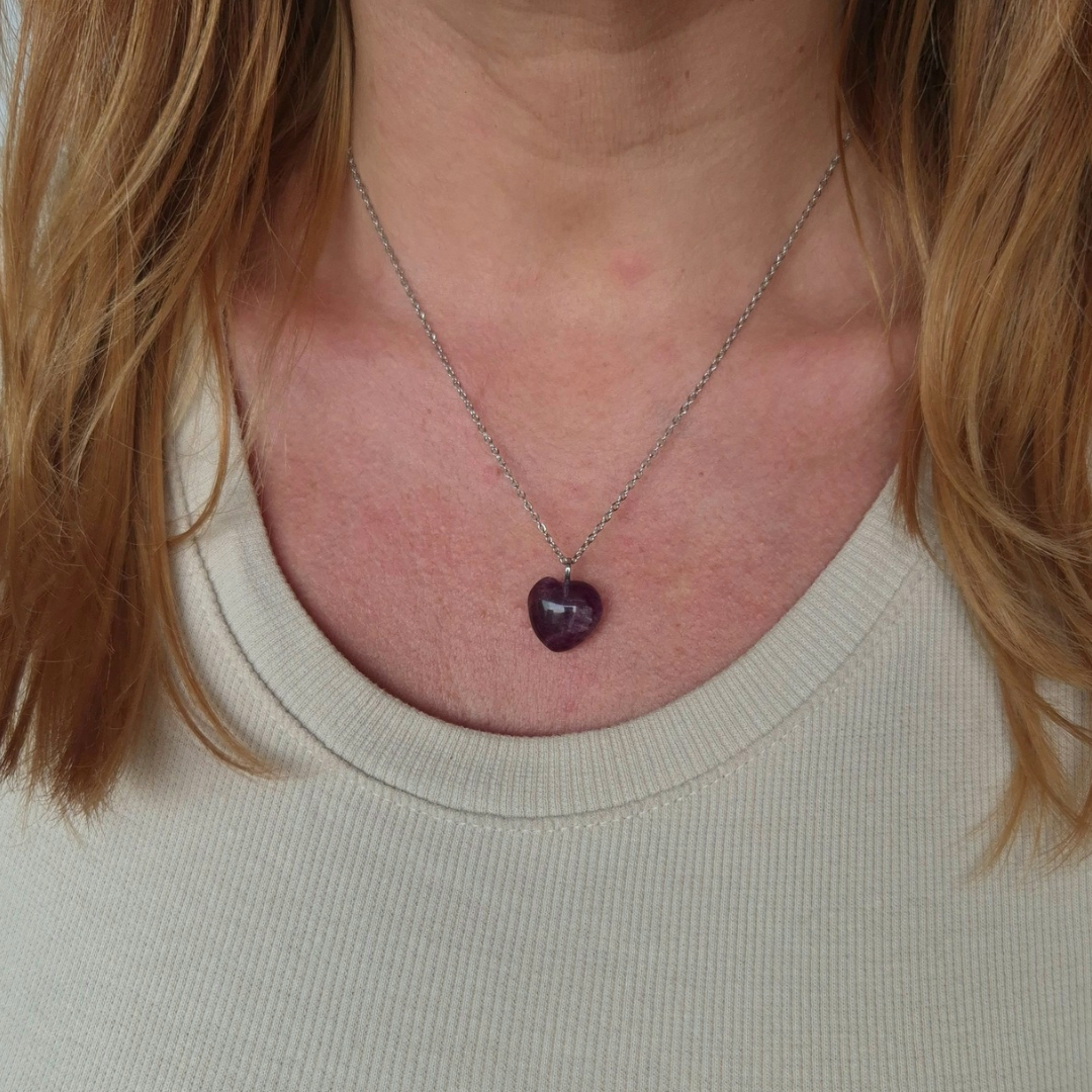 Collana con cuore in Ametista