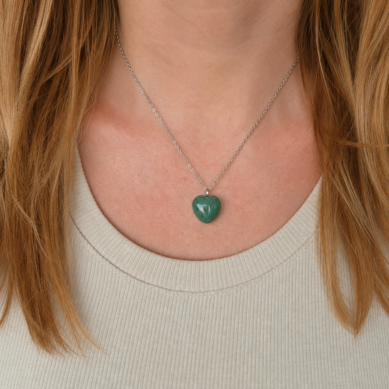 Green Aventurine Heart Necklace 