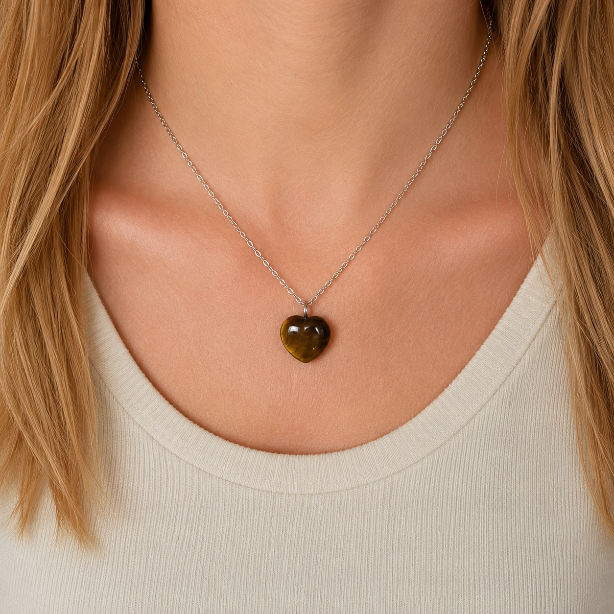 Tiger Eye Heart Necklace 